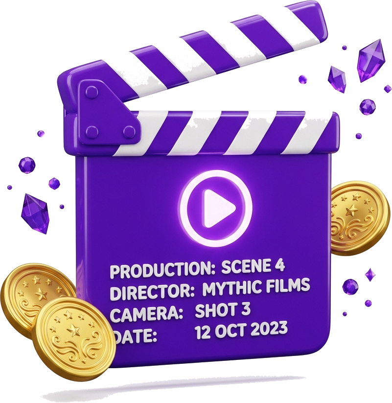 3D Video Rewards Clapperboard
